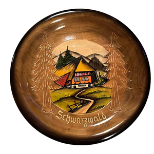 Schwarzwald 3-D hand carved wooden plate